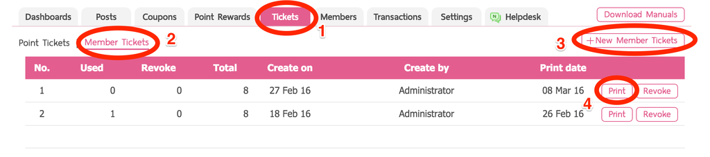  Create Member Tickets